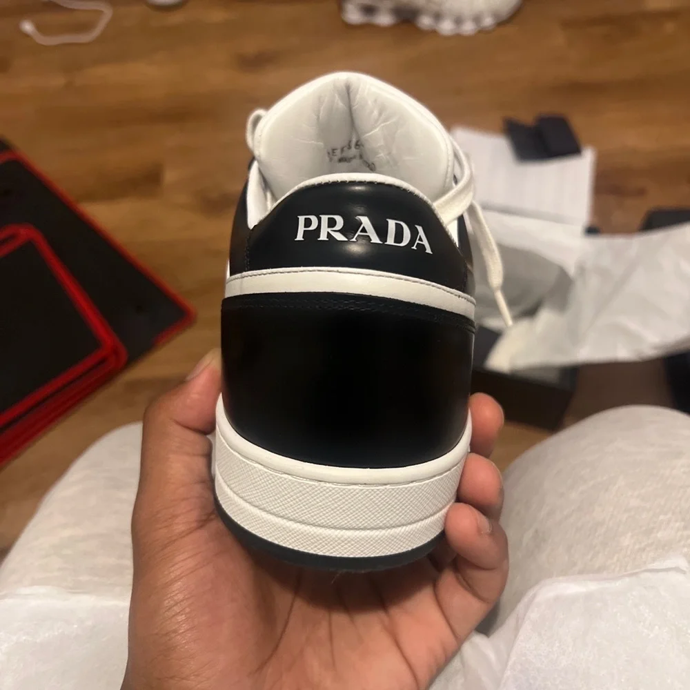 Prada Downtown Leather Sneakers - Picture 11 of 12